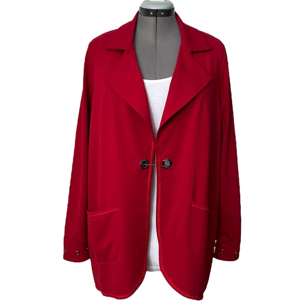 Picadilly knit Ponte blazer cardigan with grommet detail XL. NWT